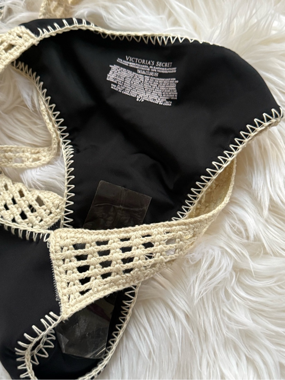 Victoria's Secret black crochet monokini one piece swimsuit - Picture 7 of 8